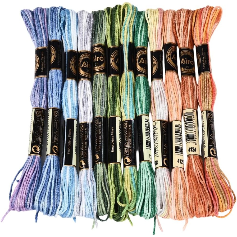 Embroidery Floss Thread - 12 rollos de hilo de bordar