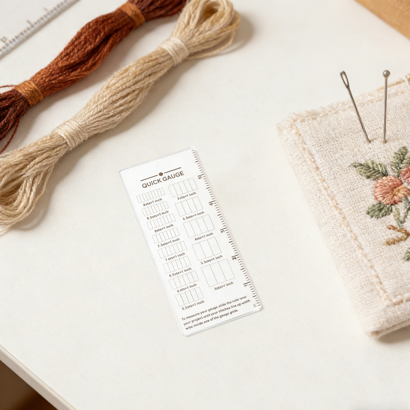 2 piezas Regla medidora de pun - Sewing Gauge Ruler reseña y precio