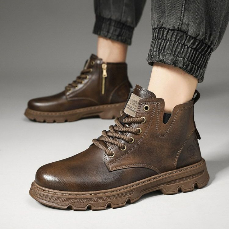 ​ Botas altas de cuero con cre - Sewing Zipper reseña y precio