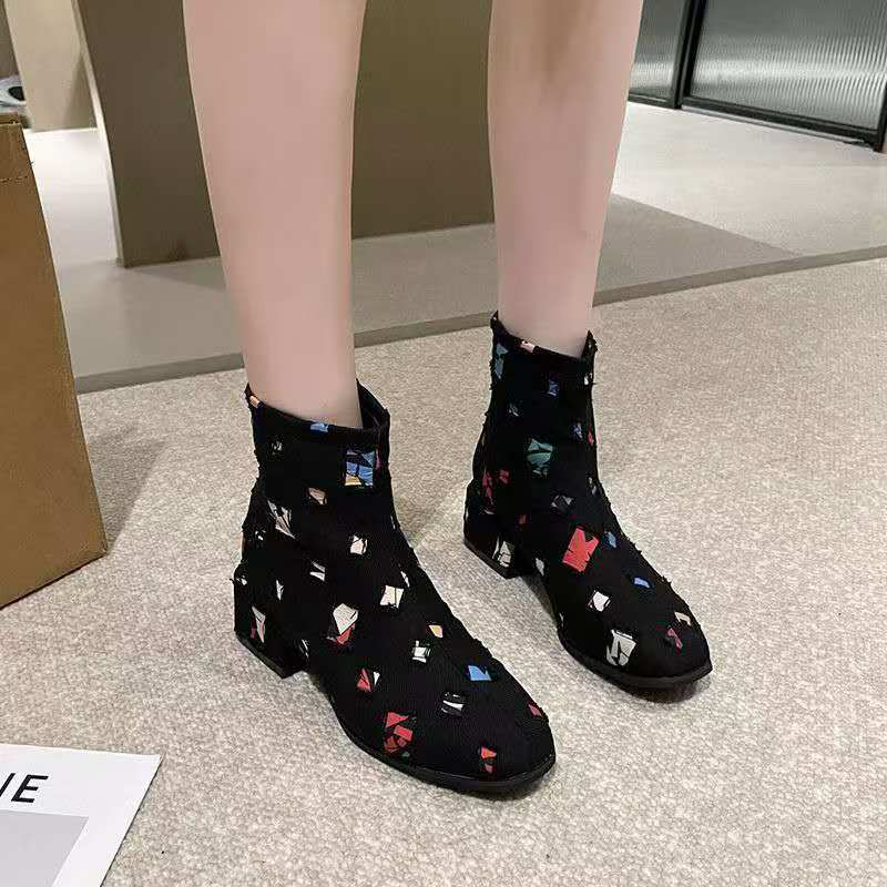 Zapatos vaqueros de tacón alto - Sewing Zipper reseña y precio