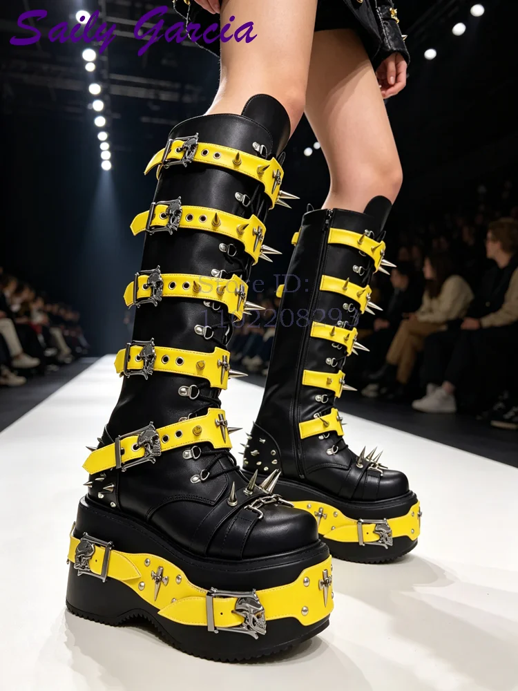 Botas altas de plataforma con  - Sewing Zipper reseña y precio