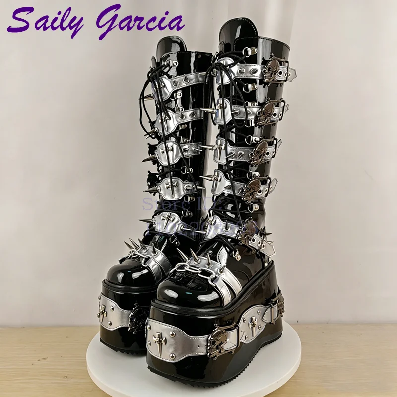 Botas altas de plataforma con  - Sewing Zipper reseña y precio